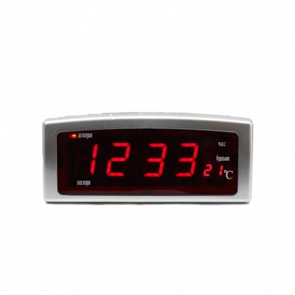 Купить Электронный будильник от сети CX-818 (Silver Red)(007354)