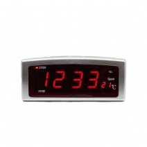 Электронный будильник от сети CX-818 (Silver Red)(007354)