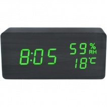 Электронный будильник от сети и батареек VST-862S-4 (Black Green)(007327)