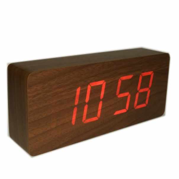 Купить Электронный будильник от сети и батареек VST-865-1 (Brown Red)(006419)