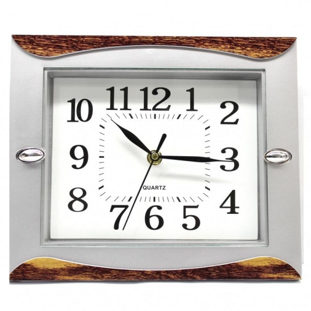 Купить Настенные часы 333 (Silver-Brown)(007244), 26*22*4 см.