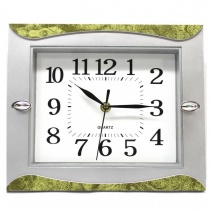 Настінний годинник 333 (Silver-Green)(007245), 26 * 22 * ​​4 см.