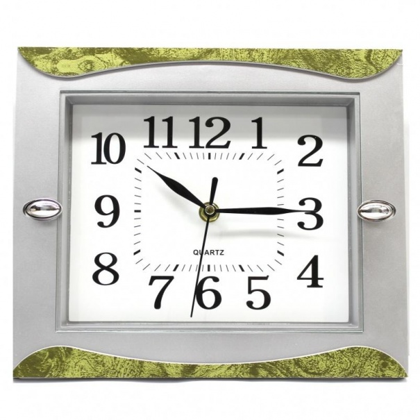 Купить Настенные часы 333 (Silver-Green)(007245), 26*22*4 см.