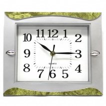 Настенные часы 333 (Silver-Green)(007245), 26*22*4 см.