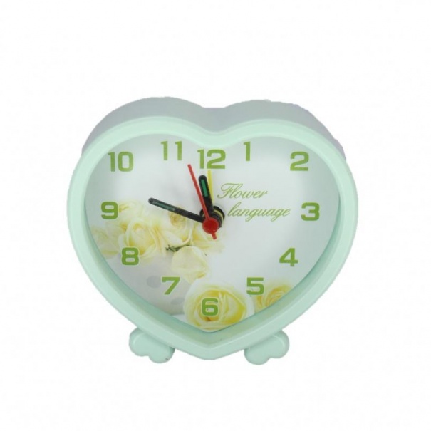 Купить Кварцевый будильник 052 (Light Green Rose)(007276), 9*8*3,5 см.