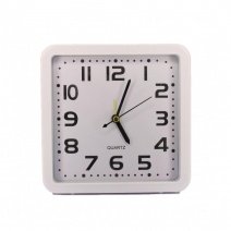 Кварцевый будильник 069 (White)(007095), 15*15*4 см.