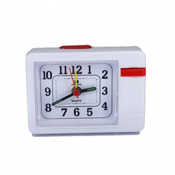 Купить Кварцевый будильник 136 (White)(007283), 9*6,5*3,3 см.