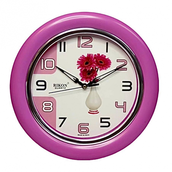 Купить Настінний годинник Rikon RK-7951 (Pink) (007007), d-27 см.