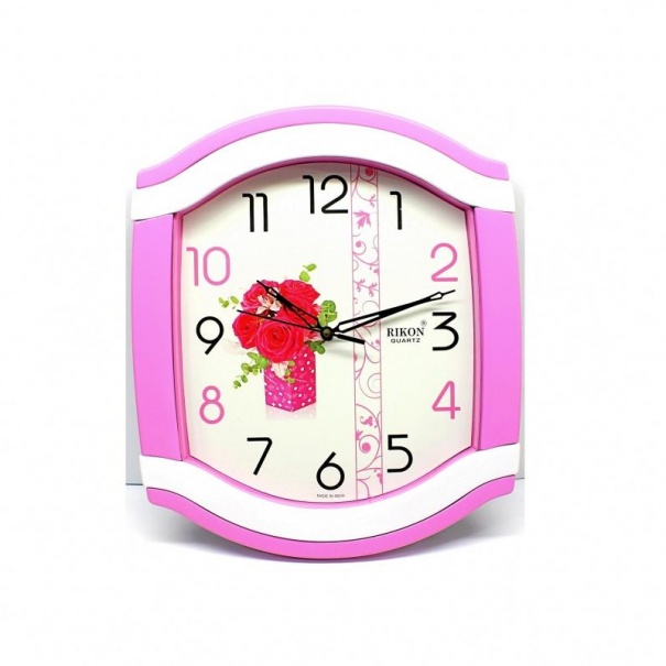Купить Настенные часы Rikon RK-5051 (Pink-2 Pic-F) (007062), 27x32 см.