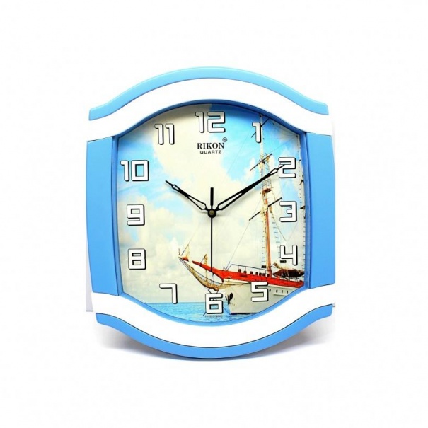 Купить Настенные часы Rikon RK-5051 (P Blue PIC-E) (007065), 27x32 см.