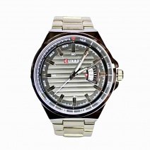 Мужские часы на браслете M8375 (Silver-Black-Silver)(007118), точный ход.