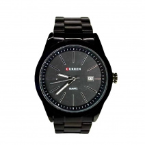 Чоловічі годинники на браслеті M8091 (Black-Black-Black) (007124), точний хід.
