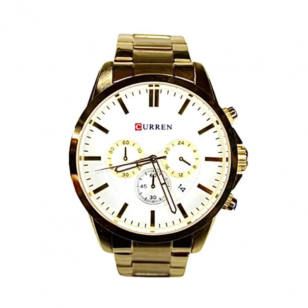 Купить Чоловічі годинники на браслеті M8358 (Gold-White-Gold) (007117), точний хід.