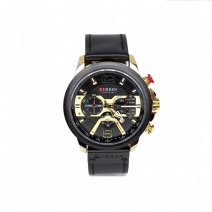 Чоловічі годинники на ремені M8329 (Gold-Black-Black) (007120), точний хід.