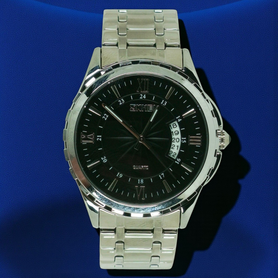 Купить Чоловічі годинники на браслеті Skmei 9069 (Sillver-Black-Silver) (007506), точний хід.