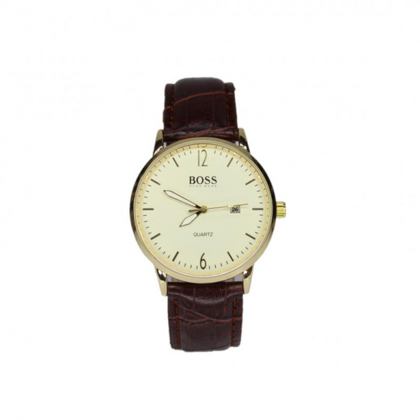 Купить Мужские часы на ремне d-43 B-01(Gold White Brown)(007471)