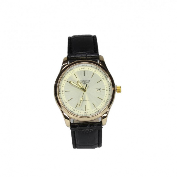 Купить Мужские часы на ремне d-42 LNG-01 (Gold White Black)(007475), точный ход.