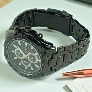 Купить Мужские часы на браслете Curren M8023 d-47(Black Black Black)(007438), точный ход.