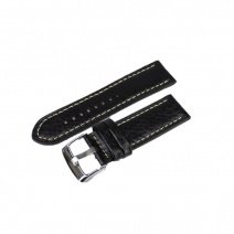 Шкіряний ремінець W10 24 mm (Black White) (007551)