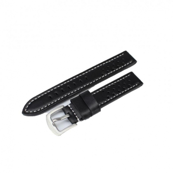 Купить Кожаный ремешок  W20L 18 mm (Black White)(007532)