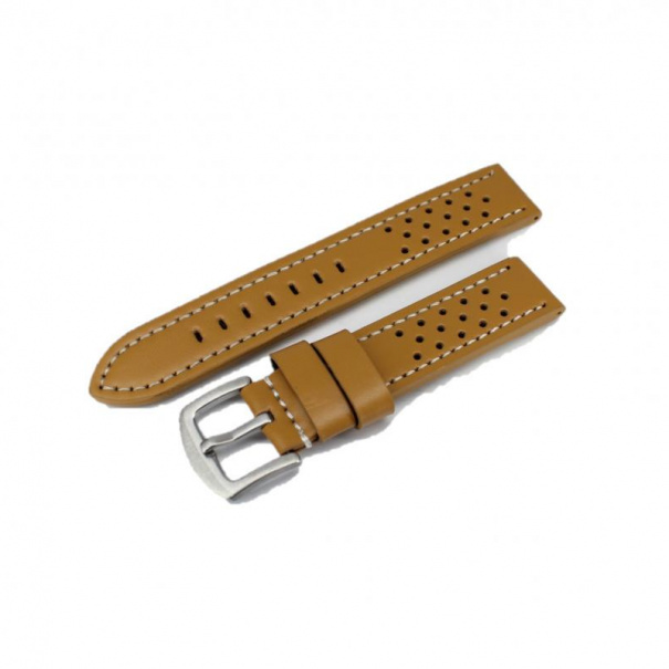Купить Кожаный ремешок  W20L 20 mm (Mustard White)(007533)