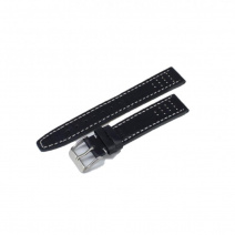 Кожаный ремешок для часов W28 18 mm (Black White)(007622)