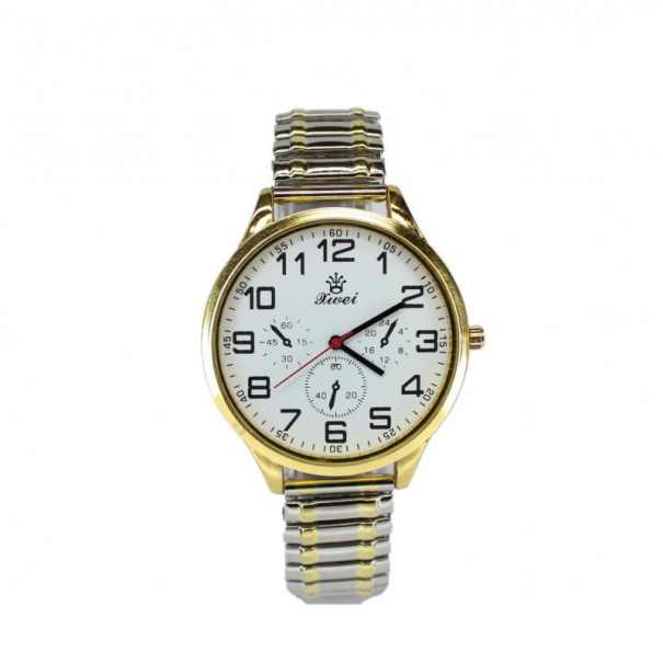 Купить Мужские часы на браслете d-42(GoldSil White)(007752)