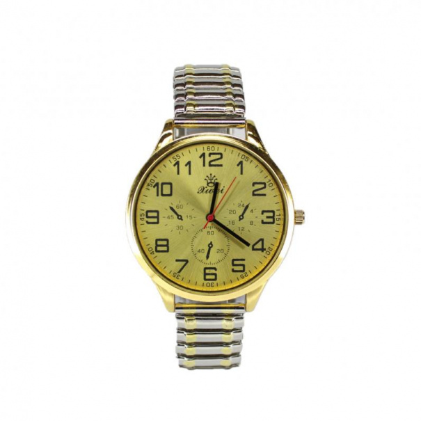 Купить Мужские часы на браслете d-42(GoldSil Gold)(007756)