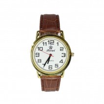 Чоловічі годинники на ремені d-38 05 (Gold White Brown) (007903)