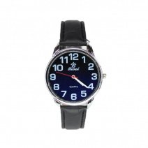 Чоловічий годинник на ремені d-38 009 (Silver Blue Black) (007920)