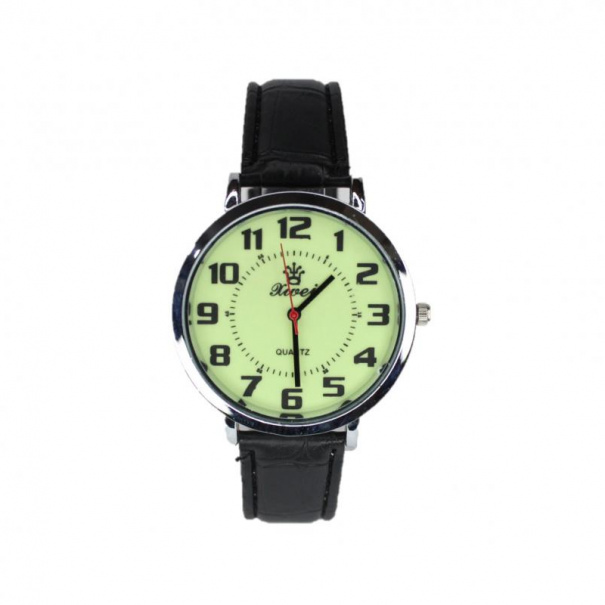 Купить Чоловічий годинник на ремені d-40 06 (Silver Fosfor Black) (007906)