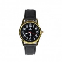 Чоловічий годинник на ремені d-37 003 (Gold Black Black) (007891)