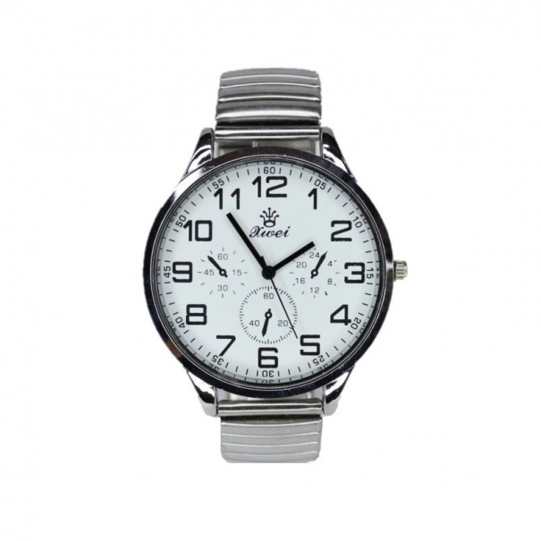 Купить Мужские часы на браслете d-42 (Silver White Silver)(008178)