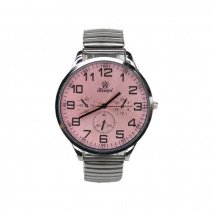 Чоловічий годинник на браслеті d-42 (Silver Pink Silver) (008176)