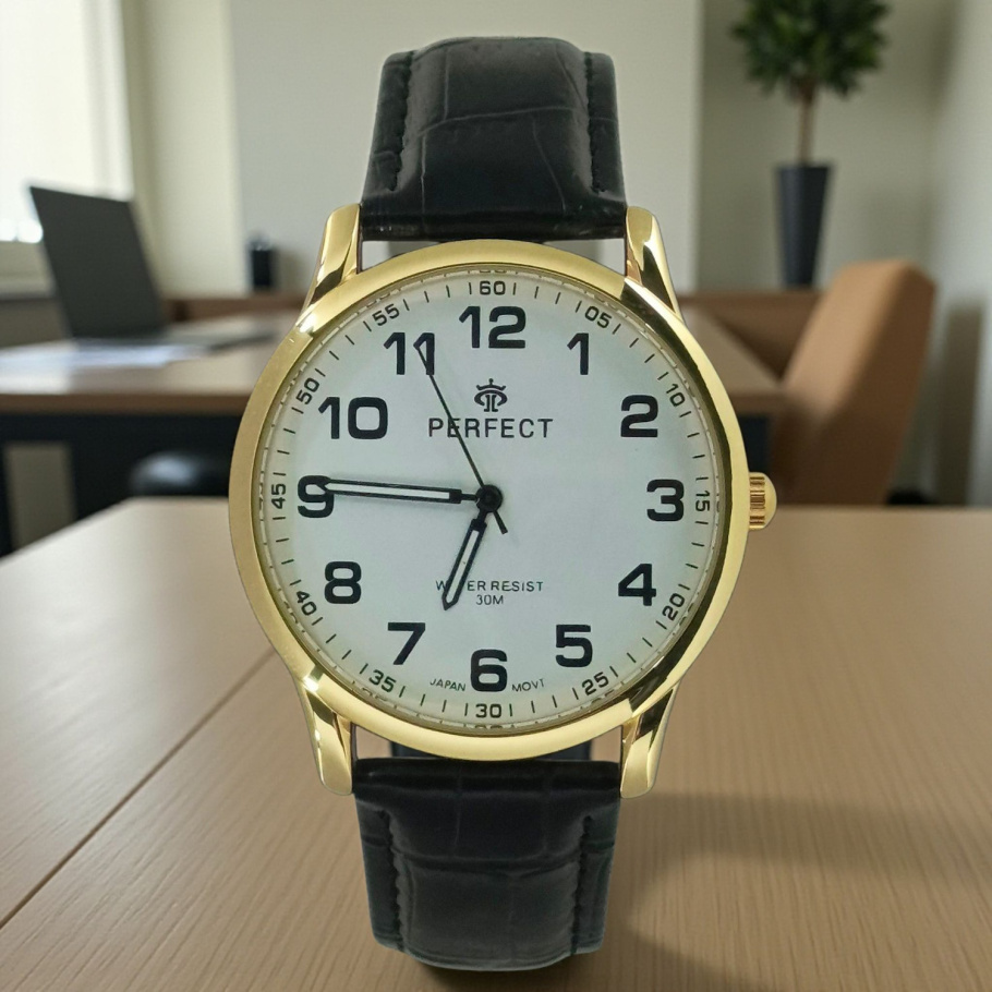 Купить Мужские часы Perfect 417N-06 на ремне d-40 (008889)