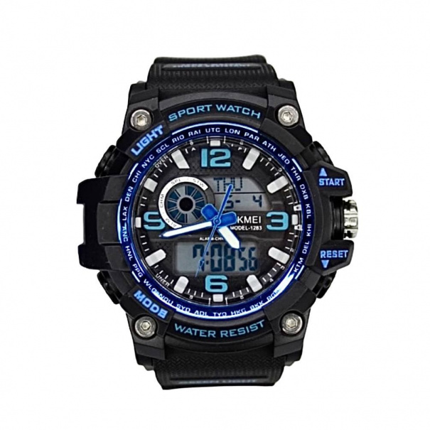 Купить Часы Skmei 1283 (Black-Blue) (008829) многофункциональные.