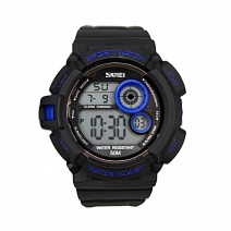Годинник Skmei 1222 (Black-Blue) (008834) багатофункціональний.