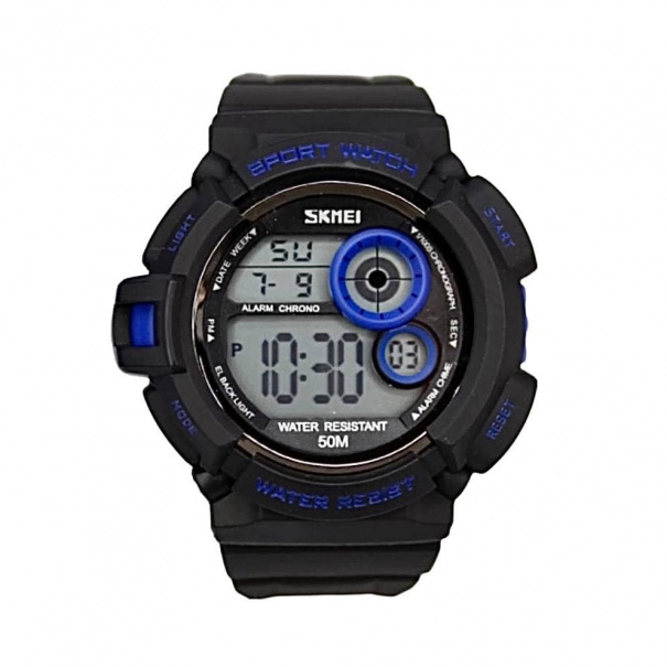 Купить Часы Skmei 1222 (Black-Blue)(008834) многофункциональные.