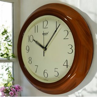Купить Настінний годинник Rikon RK-8251 d-33 (Teak Wood Ivory)(009076)