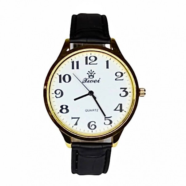 Купить Чоловічий годинник на ремені d-42 (Gold White Black) (009110)