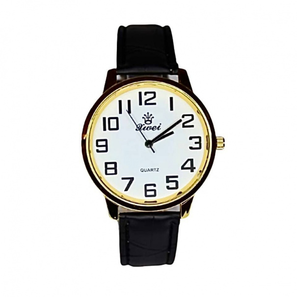 Купить Чоловічий годинник на ремені d-40 (Gold White Black) (009111)