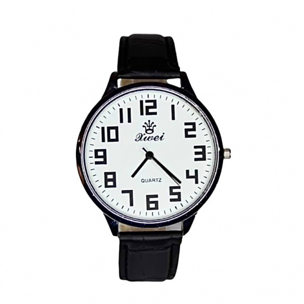 Купить Чоловічий годинник на ремені d-42 (Silver White Black) (009107)