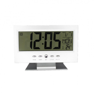 Часы настольные электронные DS8082 18.5x9.5 (Silver)(011516)
