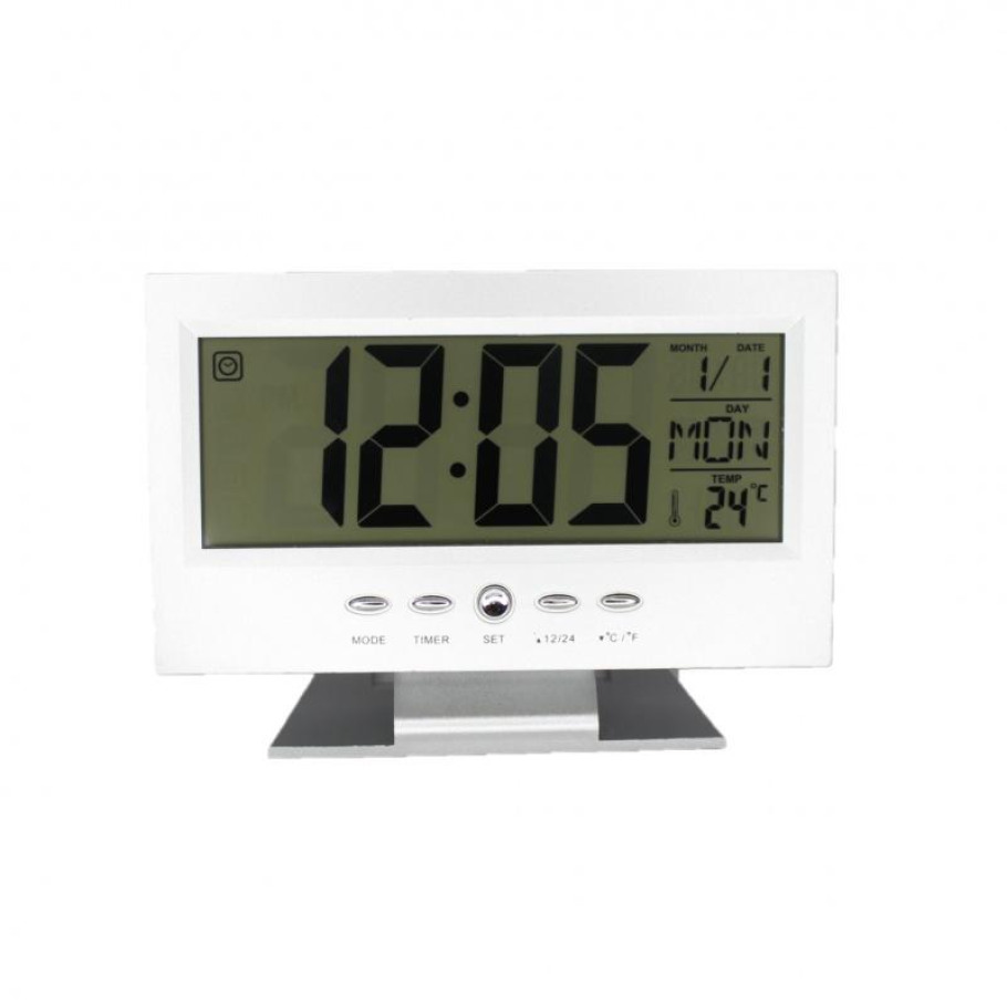 Купить Часы настольные электронные DS8082 18.5x9.5 (Silver)(011516)