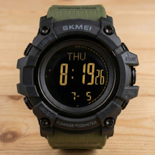 Часы Skmei 1356 (011987) Black-Green с Компасом и Шагомером