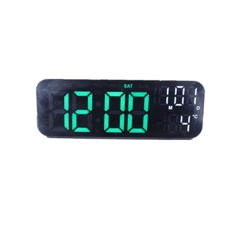 Купить Електронний будильник від мережі 2802 (Black/Green/White)(013152)