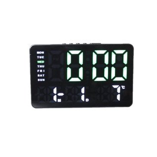 Електронний будильник від мережі GH0722 (Black/Green)(013147)