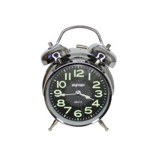 Кварцевый будильник Kurren 4010 (Silver Black)(013372)