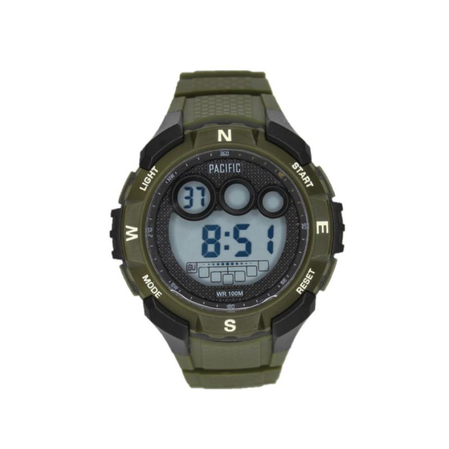 Купить Электронные часы в колбе Pacific 337G-1 d-50(Black-Green)(013315)