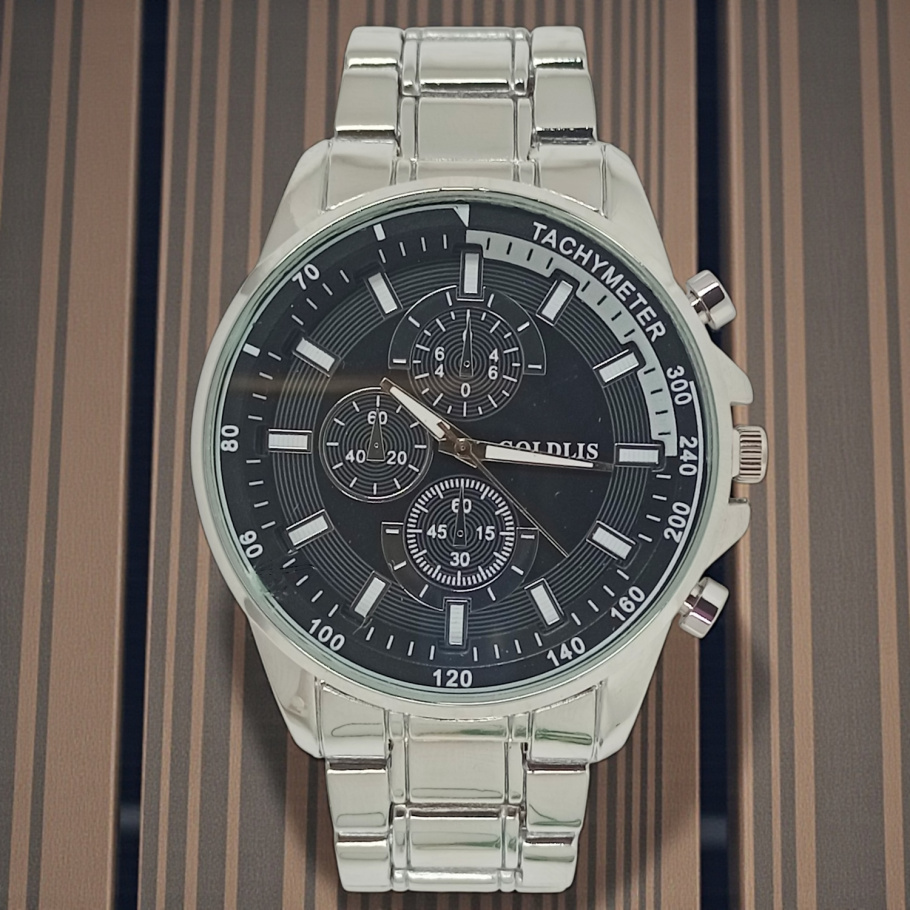 Купить Мужские часы Goldlis-9192G d-46 (Silver Black Silver)(013879)